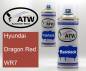 Preview: Hyundai, Dragon Red, WR7: 400ml Sprühdose + 400ml Klarlack - Set, von ATW Autoteile West.